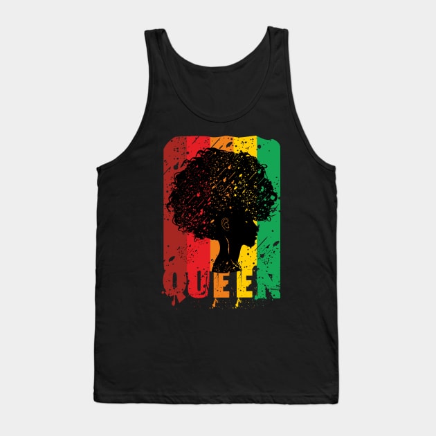 Black Queen Women Shirt Afro American Strong Natural Hair Tank Top by FunnyphskStore